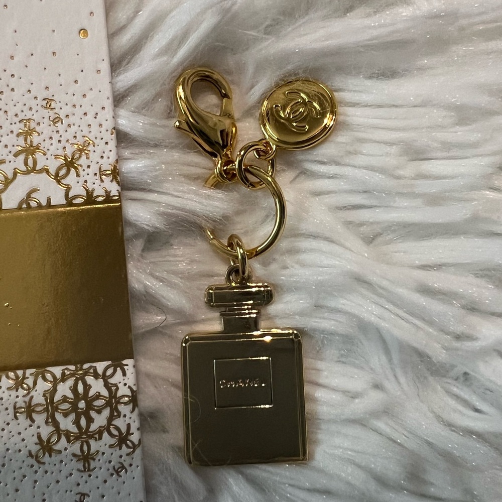 Authentic Chanel Double Sided Perfume Bottle Logo Charm & Small Blank Ca… - Picture 4 of 6